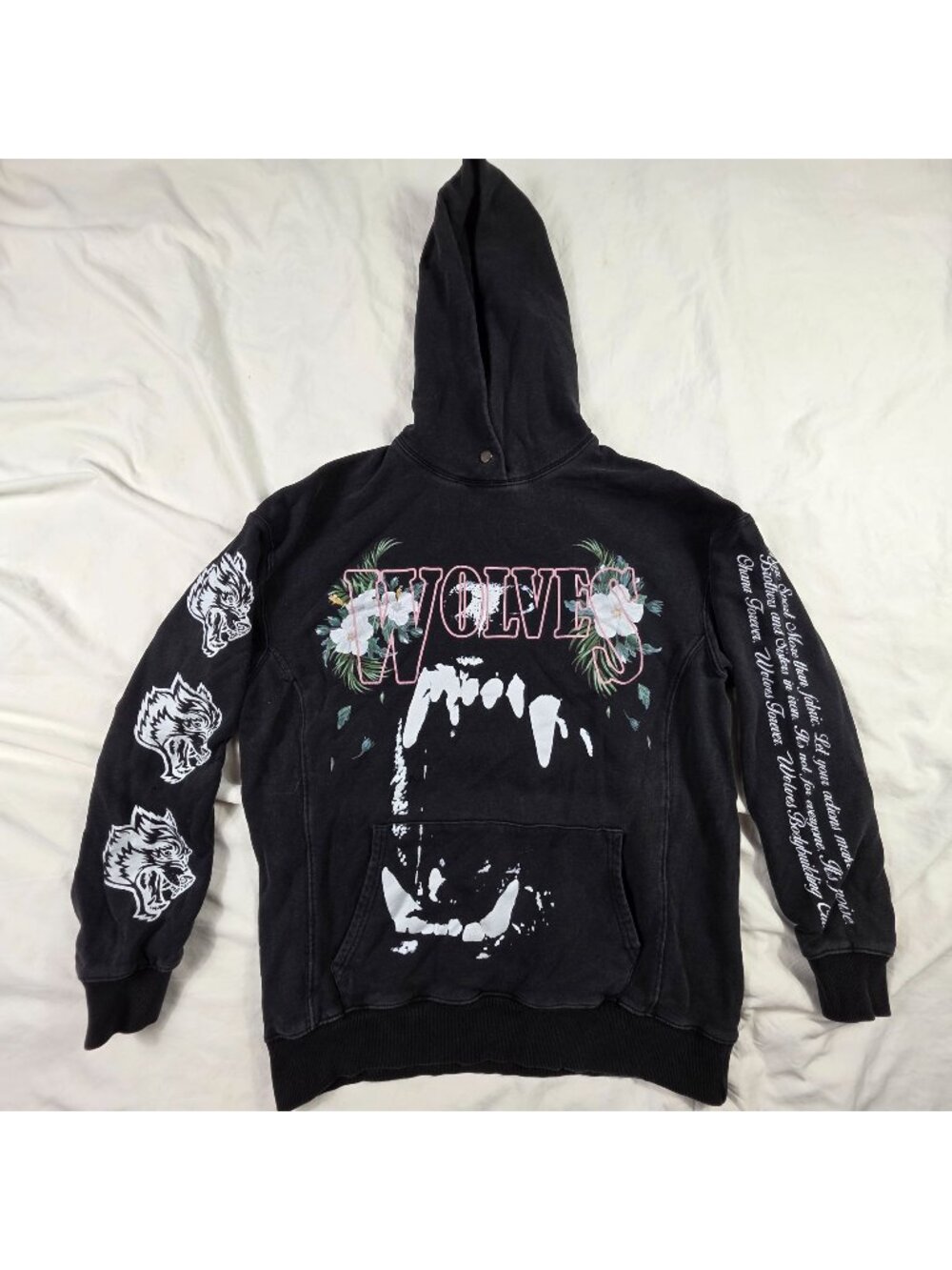 Darc Sport Ohana Forever Mens Small Black Wolves Pierce Hoodie Limited Edition
